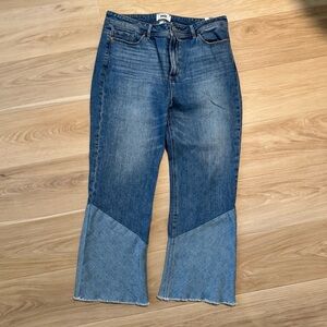 PAIGE cropped dual tone jean